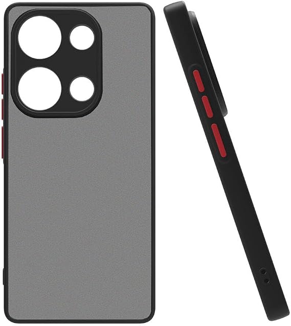 Aksesuarcim Xiaomi Redmi Note 13 Pro 5G Kılıf Silikon Mat Kamera Korumalı Kapak Hux Siyah