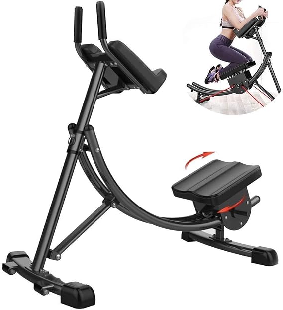 Bench Workout AB Workout Machine,Household Foldable Abdominal Training Device, Roller Coaster For Practicing Abdominal Muscles, Unisex Sports Equipment ( Color : Black , Size : 142*70*133 Cm )