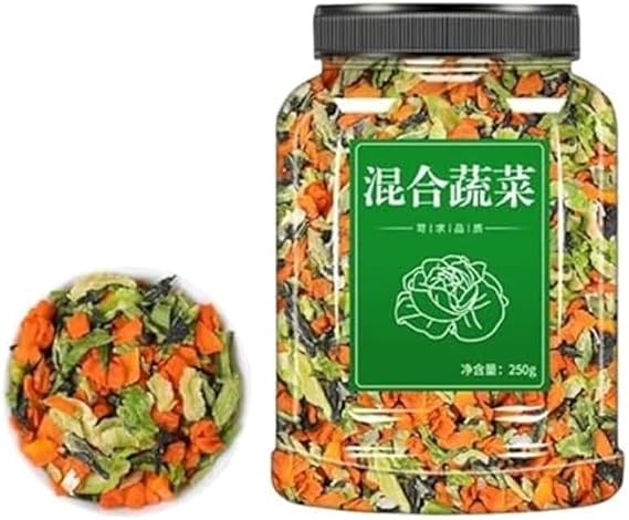 Dehydrated dried vegetables, canned greens and scallions, carrots, freeze-dried vegetables 250g/can, seasoning packet, soup ingredients, instant noodle side dishes, mixed greens, Vegan (1 can)