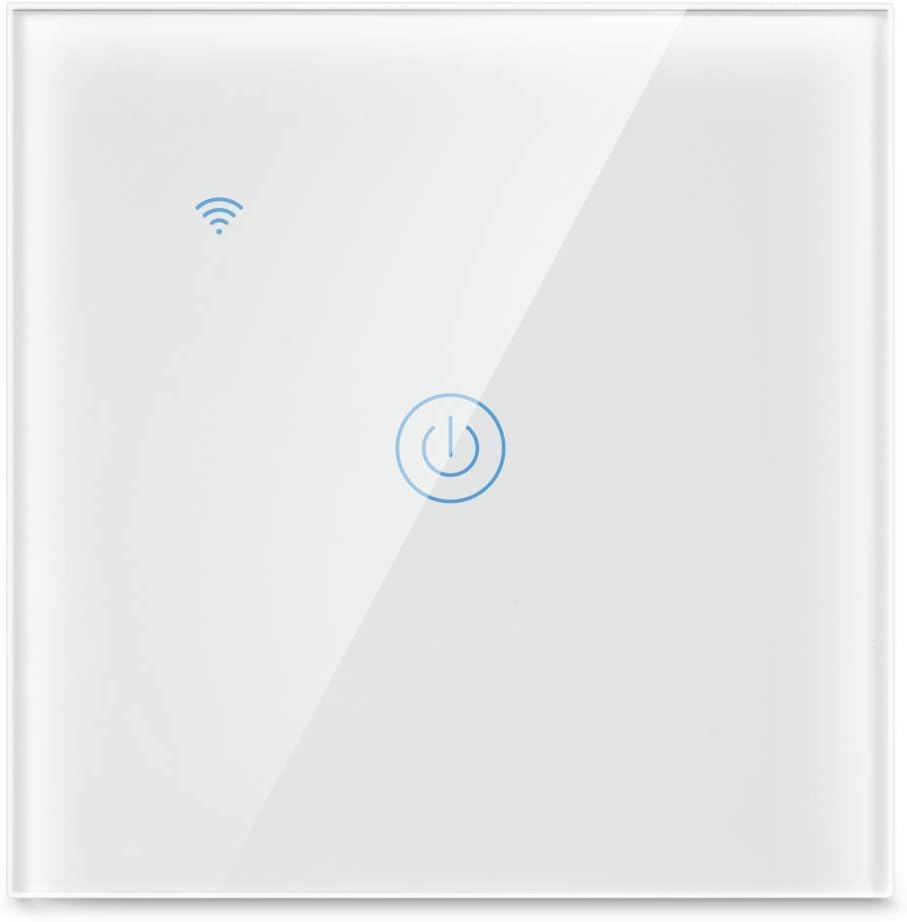 WiFi Smart Wall Light Switch, No Neutral Wire Required, No Hub Required, Compatible with Alexa and Google Home, APP Remote Control, Timing Function, Voice Control(1 gang-black)
