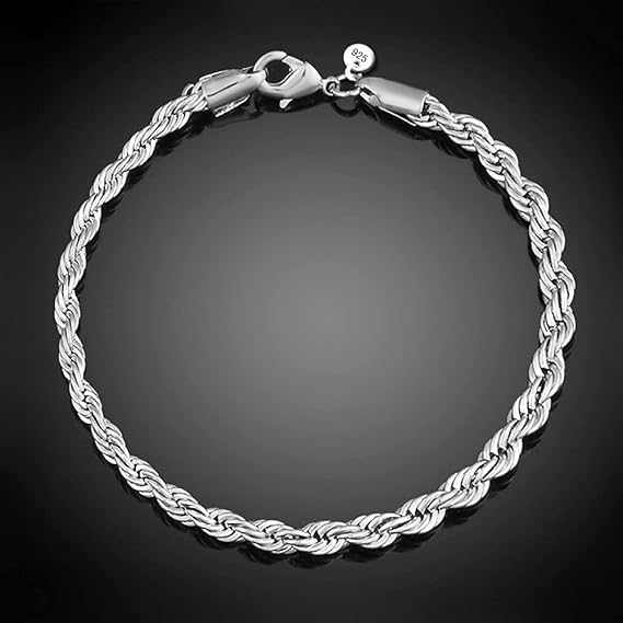 Silver bracelet,jewellery,Ladies 925 Sterling Silver Bracelet Fashion Entangled Chain Bracelet Ladies Sterling Silver Jewellery For Sisters Friend Couples Mom