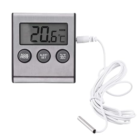 Zerodis Digital Fridge Thermometer Refrigerator Freezer Thermometer With High Low Temperature Waring Alarm