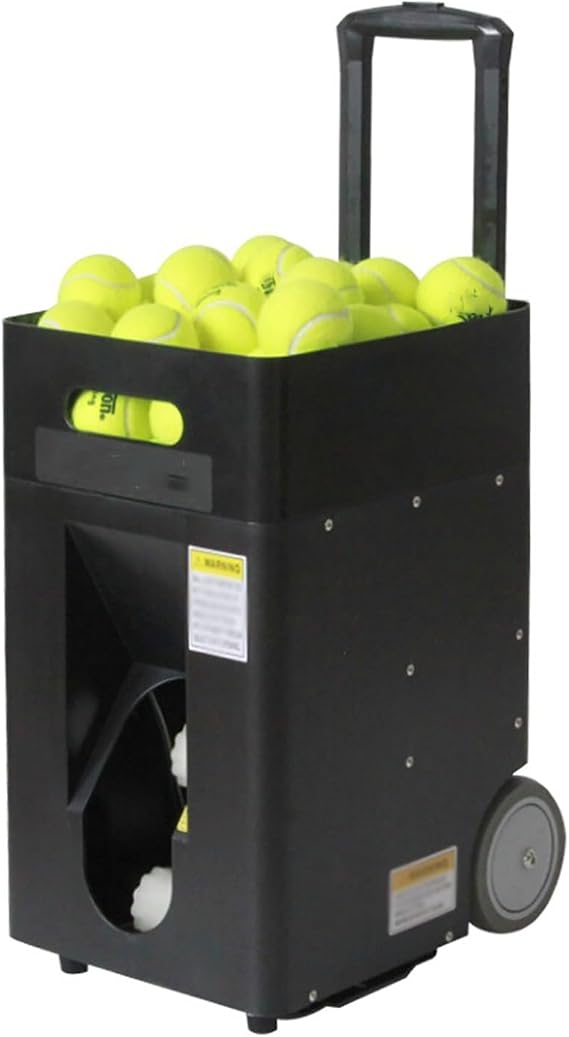 Automatic Tennis Ball Launcher Portable Machine, Adjustable Angle & Speed, 50 Capacity for Solo Training Sports, Beginners Practice Tool