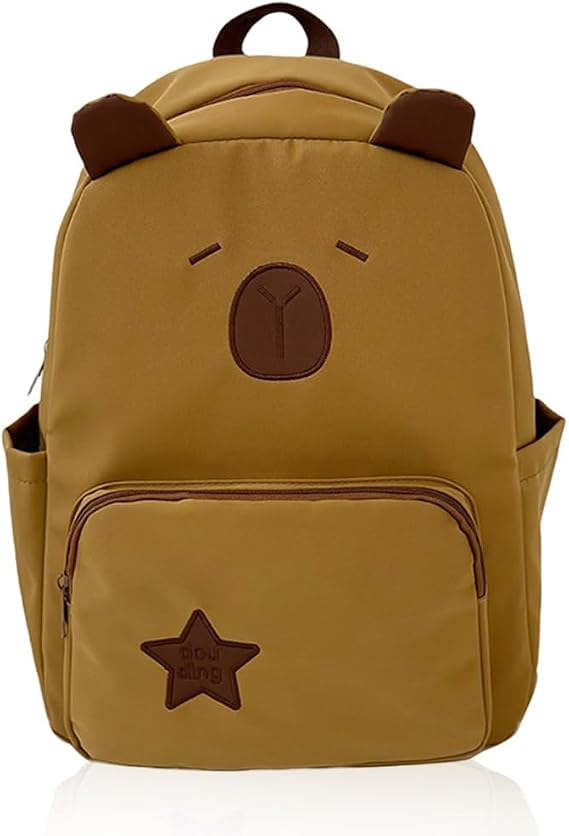Capybara Kids Backpack, Cartoon Schoolbag Rucksack, School Backpacks,Toddler Daypack, Adjustable Rucksack Large Capacity Nursery Daypack Waterproof Lightweight Casual Book Bag for Kids(D)
