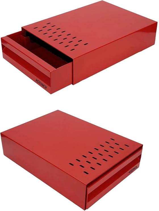 Kahve Atık Posa Çekmecesi Tablası Knock Box Kahve Çekmecesi (25 X 35 X 7 cm) Kırmızı Large