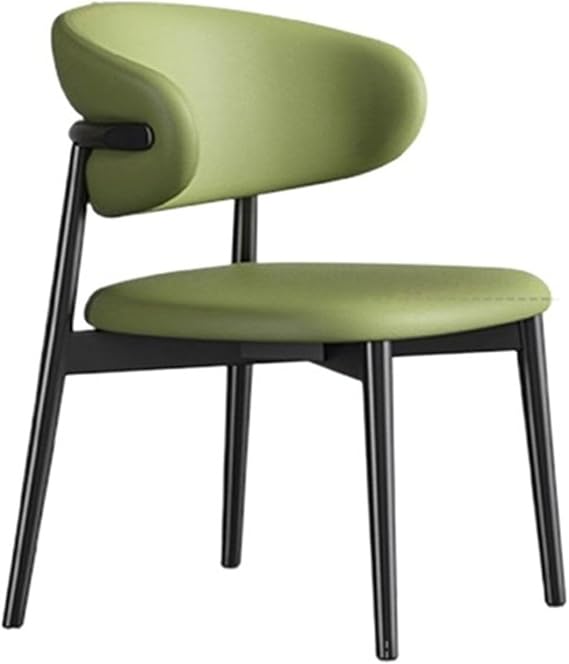 Dining Chairs Modern Upholstered Dining Chairs, Accent Diner Chair Stylish Kitchen Chairs with Solid Metal Legs and Curved Back Kitchen Chair(Green)