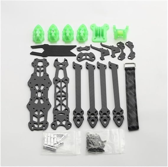 TS-MK4 Reinforced 8-Inch Carbon Fiber Frame 375mm Wheelbase For Long-Range FPV Drones, 5mm Arm Thickness 3K Full Kit Green