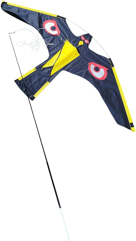 Nylon Flying Hawk Kite Garden Bird Repeller Scarer Extendable with 6m Telescopic Pole Repellent Anti Bird Deterrent Pigeon Large Seagull Crow Scarecrow Crop Protection Farmers