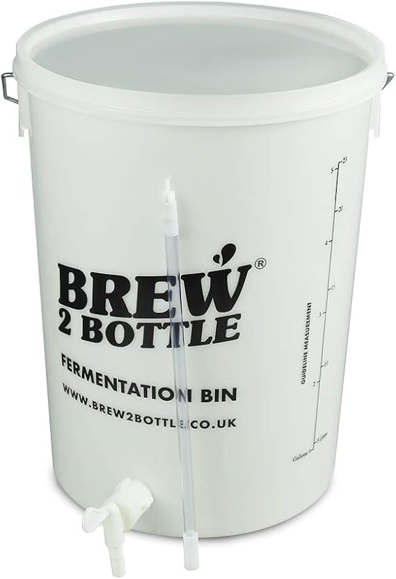 Brew2Bottle 25ltr Bored Fermentation/Bottling Bucket, Plain Lid & Spigot Tap with Bottling Stick