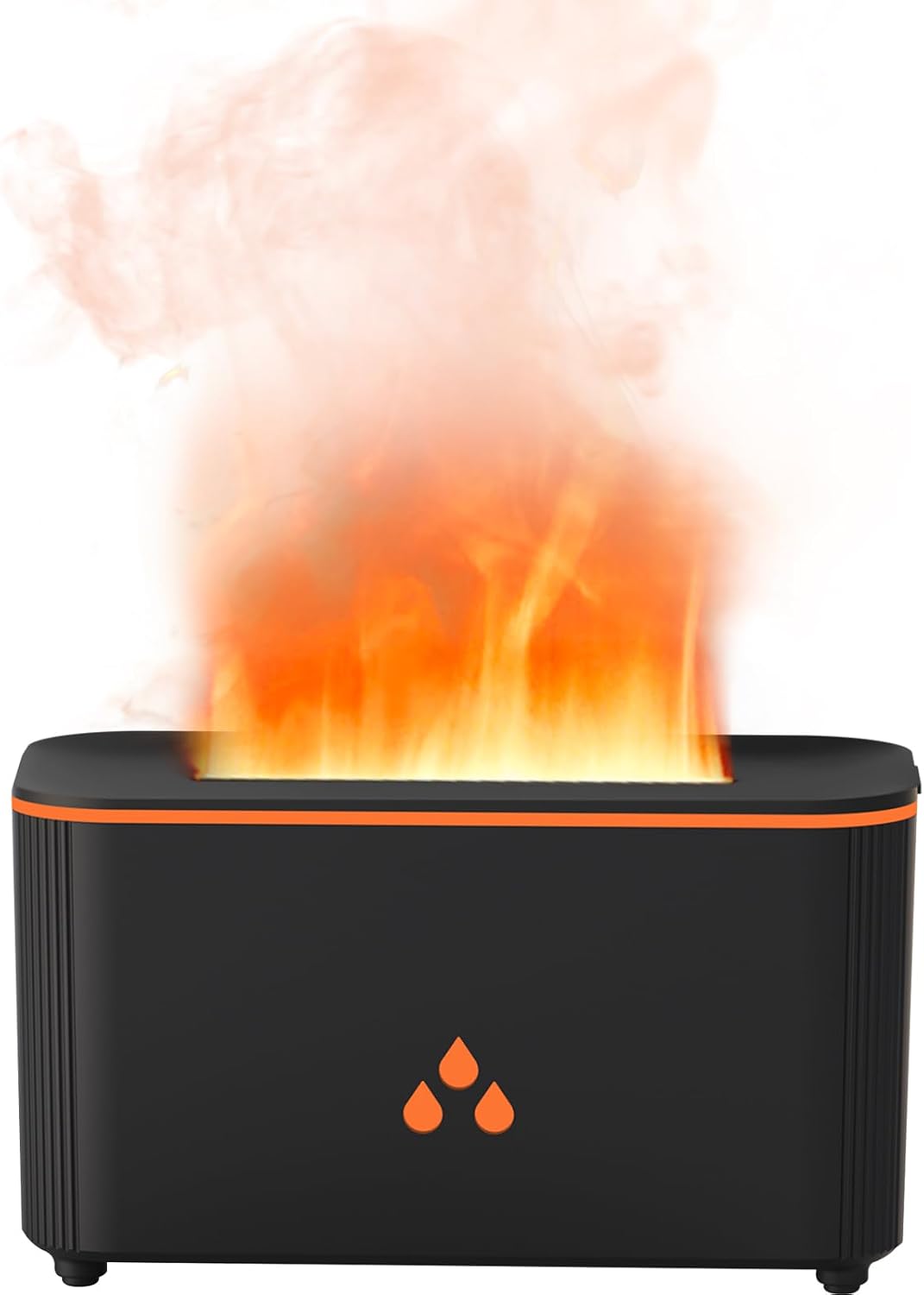 Mini Colorful Flame Essential Oils Diffuser, 160ml Ultrasonic Aroma Diffusers with Cool Mist Aromatherapy Humidifier, 7 Colorful Light, Whisper-Quiet, Auto-Off, 8Hours for Home, Office, Bedroom,Black