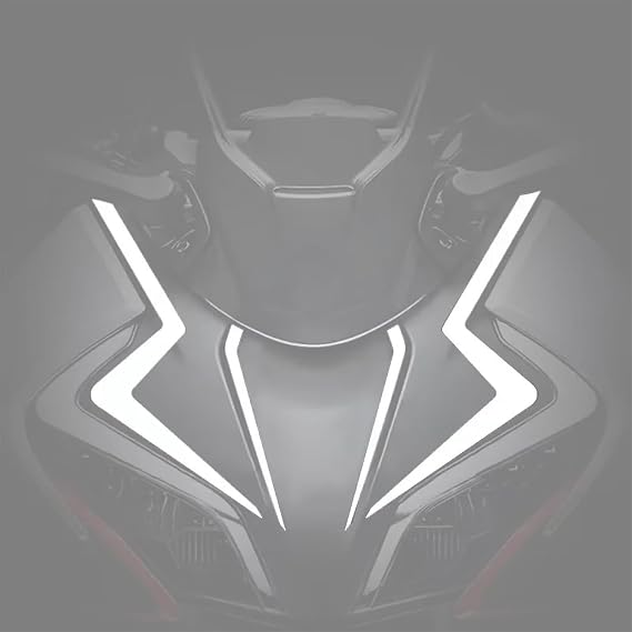 Reflective Head Stickers Front Fairing Stickers Compatible with CFMOTO 450SS 2023 2024 2025,Racing Style,Silver,CFMOTO 450SS Accessories