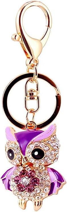 Aputue Baykuş Anahtarlık, Mor Baykuş Şekilli Anahtar Charm, Çanta Pandantifi Anahtarlık, Şanslı Anahtar Aksesuarı Araç Pandantifi, Çanta Askılık Pandantif, Paslanmaz Çelik Süs Eşyası ve Hatıra