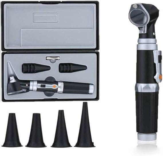 Portable LED Diagnostic Otoscope Ear Mirror Set with 3 Magnification Lens