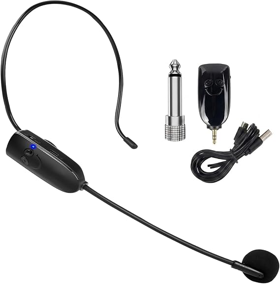 Wireless Headset Microphone, 2-in-1 Headset & Handheld Mic, Up to 50-60m