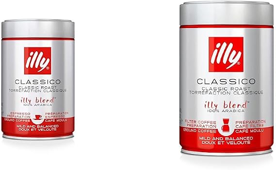 illy Ground Coffee, Classico Medium Roast, 100% Arabica, 250g