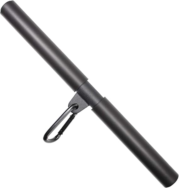 Rotating Straight Bar Multi Gym Cable Attachments DIY LAT Pull Down Handles Bicep Tricep Bar with Carabiner