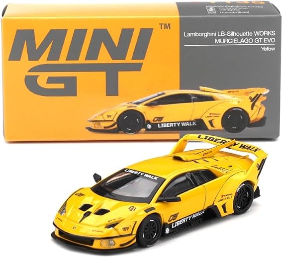 MINI GT MGT01135-L Lamborghin. Murcielago LB Silhouette Works GT EVO Yellow 2025 - Scale 1/64 - Model Car