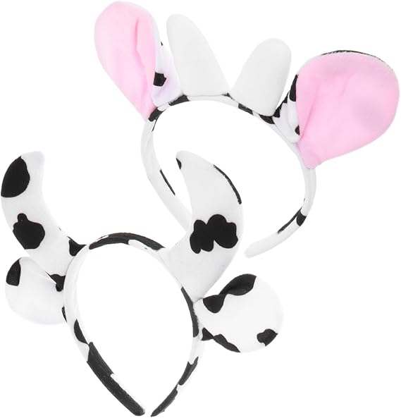 2 Pcs Cow Headband Cow Ear Costume, Adult Cow Costume, Cow Headband, Cow Costume, Cow Hat, Livestock Costume for Adults, Halloween Ear Headband, Costume for Women, Beast Ears, Cloth