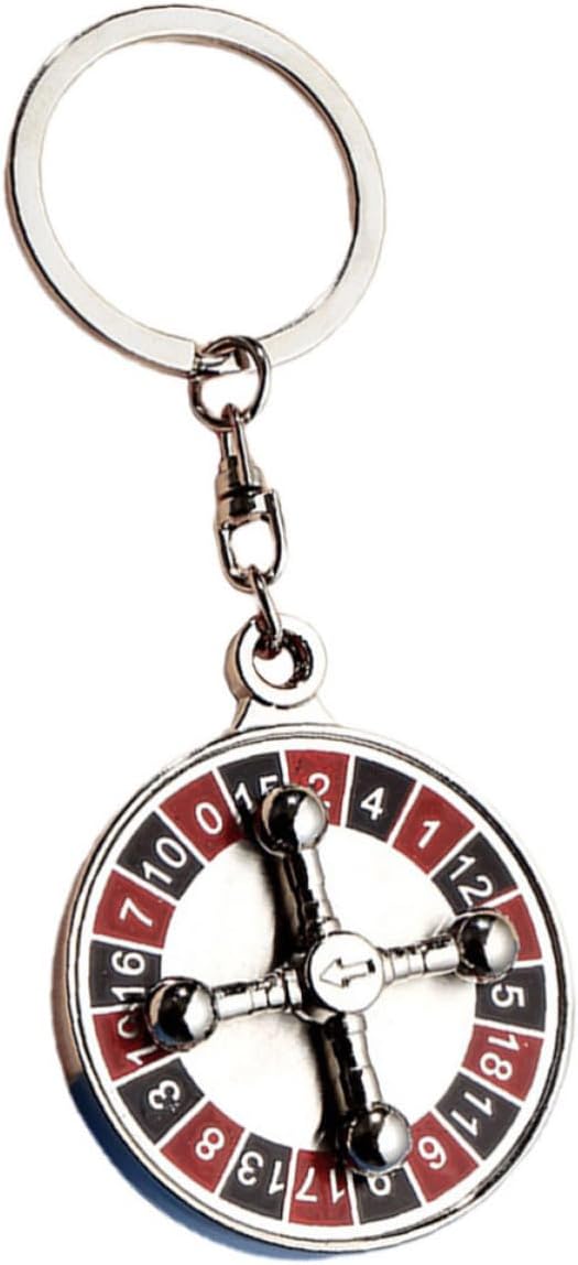 Rotatable Metal Keychain Pendant Creative Hanging Keyring Accessory with Mini Roulette Design Decorative Bag Embellishment for Bookmarks and USB Flash Drives for Everyday Use