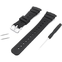Rubber Strap Compatible with Casio G-Shock Series 5600 DW DW5600 5610 + Replacement Tool and Spring Bar 16 mm 25 mm Replacement Strap Black