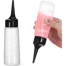 Hair Color Applicator Bottle, Plastic Oil Bottle for Hair, Empty Applicator with Tip Scale for Salon Shampoo Treatment Coloring Paint Squeeze Design, Coloring Paint Art Glue