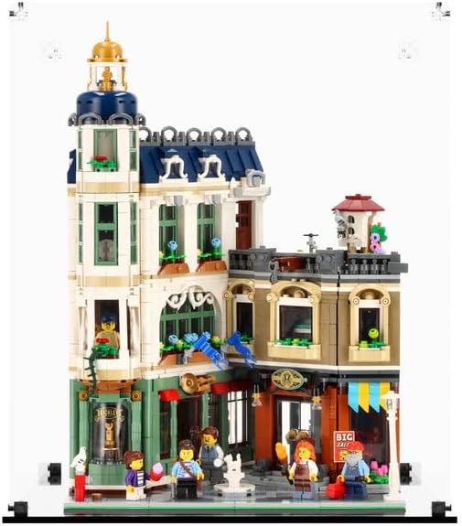 Display Case Compatible with LEGO 11371 Shopping Street - Display Case, (Clear Back Panel)
