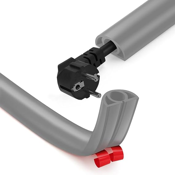 GreenTech Esnek Kablo Kanalı Yapışkanlı, Gri, 20x10 mm, 2 Metre, GT-KK04
