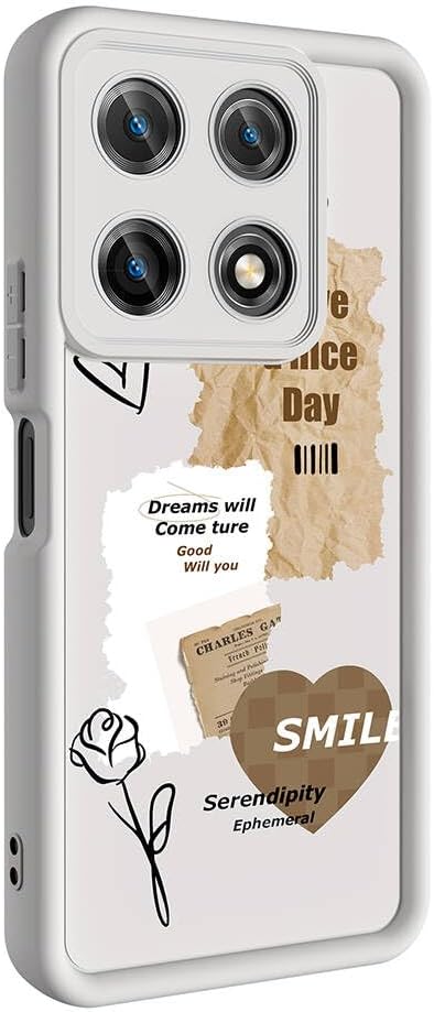 Accessory Infinix Note 30 Pro Case Silicone camera Protected Printed Cover Classy White