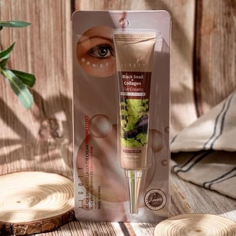 Jigott Black Nail & Collagen Eye Cream, 1.3 fl oz 40 ml, Hydrating Eye Cream/Black Snail + Collagen Eye Cream 40ml/Korea-Beauty/Korea Made
