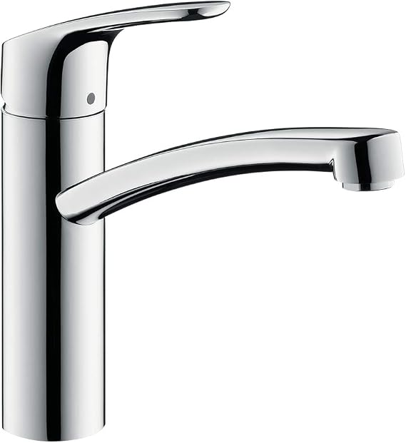 hansgrohe Focus M41 - kitchen tap, 1 spray, kitchen sink tap with spout height 160 mm, kitchen mixer tap with swivel spout, chrome, 31806000 [Energy Class A]