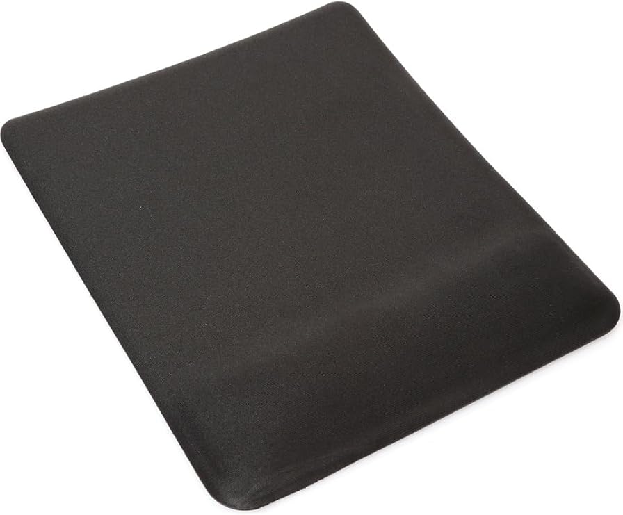 Siyah Dikdörtgen Bilgisayar Notebook Bileklik Destekli Ergonomik Optik Mouse Pad 19x23 cm