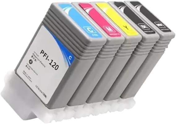PFI-120 Compatible Ink Cartridge, 130ml, 5-Color Pigment-Based Replacement for TM-200, TM-205, TM-300, TM-305 Printers