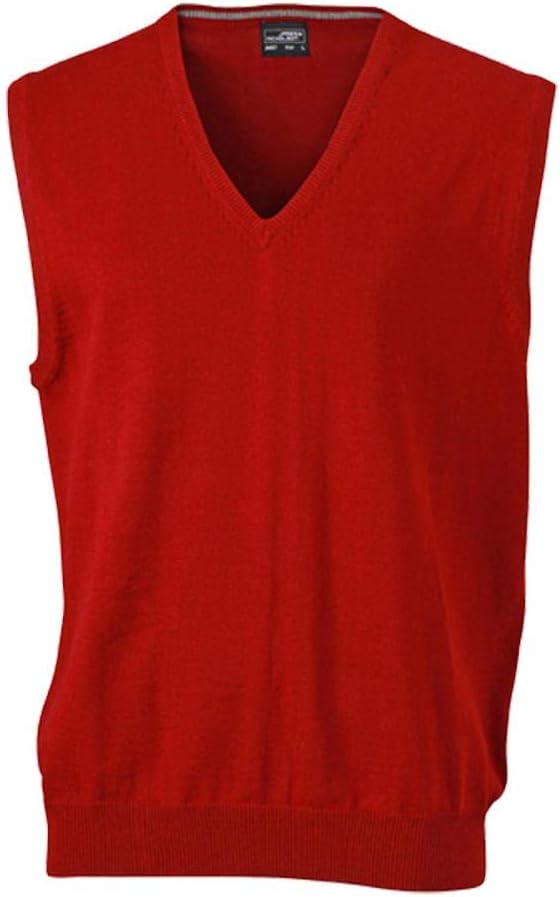 James & Nicholson Classical Men's Sleeveless Cotton Sweater - -Large - Bordeaux