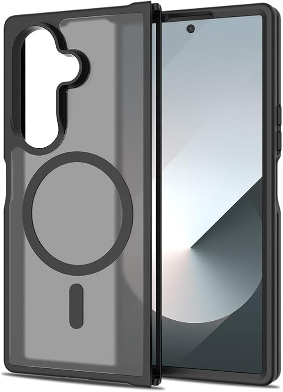 Galaxy Z Fold 8 Ultra İçin Kamera Korumalı Manyetik Şarj Özellikli Şeffaf Tunex Kapak Siyah