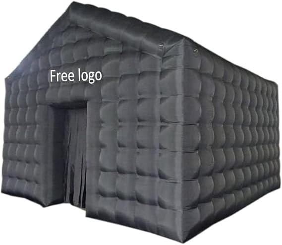 Large Black Inflatable Cube Wedding Tent Square Gazebo Event Room Big Mobile Portable Night Club Party Pavilion for Backyard/Outdoor Events