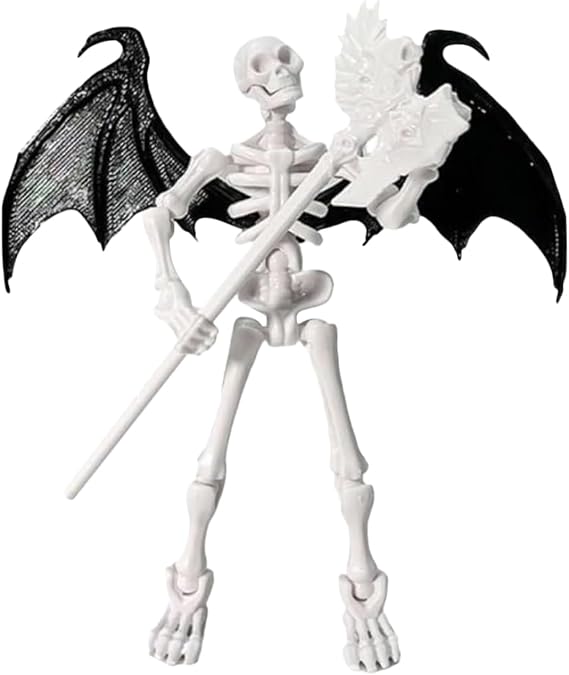 Small Skeleton Figure Movable - Desktop Decoration Figure | Articulated Model for Collectors Halloween Creative Play Nightstand Coffee Table Bookcase Window Sill Bookshelf