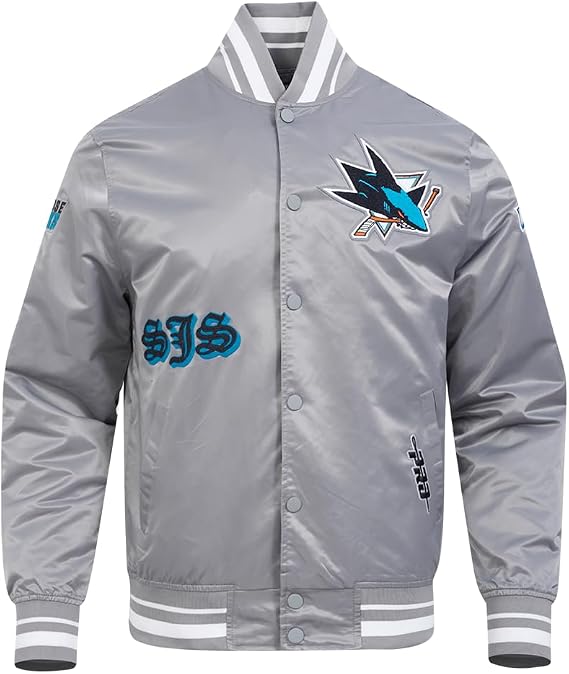 Pro Standard Men's Nhl Old English Ribbed Satin Jacket