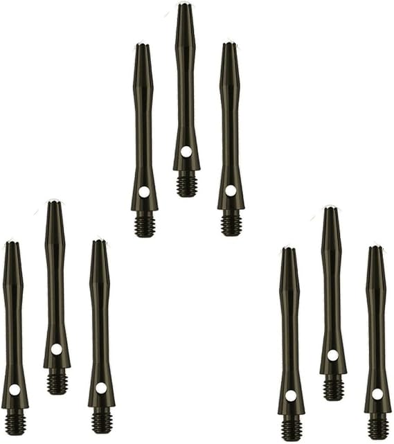 Dartfellas アルミシャフト メタルステム 陽極酸化処理 ショート ブラック 3セット