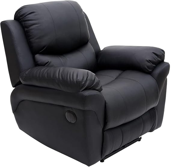 More4Homes - MADISON Electric Recliner Armchair - Reclining Sofa Chair for Living Room & Bedroom - Electric-Motorised Control - Bonded Leather, Black