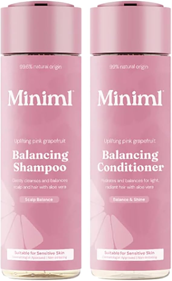 Bundle - Miniml Balancing Shampoo and Hair Conditioner - Uplifting Pink Grapefruit - 2x 400ml bottles