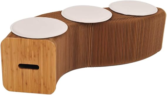 Accordion Paper Folding Sofa Chair, Multipurpose, Can be used as coffee table, shoe changing stool, bench, meet your various needs, brown