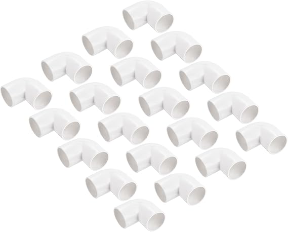 sourcing map PVC Conduit Coupler 90 Degree Elbow Fittings 20mm White 30pcs