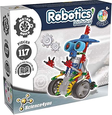 Science4you Robotics Deltabot - Robot Building Toy for Kids Age 8-14, Kit with 117 pieces to Build Your Own Robot and Make it Move, Science Kit and STEM Toy for Kids 8+ years old