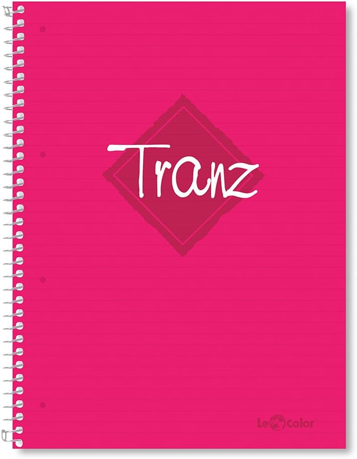 Lé Color 20120951 Tranz PP Cover, 1st dough paper Spiral notebook, Pink
