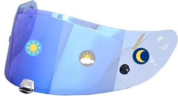 Photochromic Visor Compatible with i10 i70 HJ-31 RPHA 11 C10 HJ 34P Replacement Transition Motor Helmet Face Shield (RPHA 11 Transparent Blue to Ice Blue)