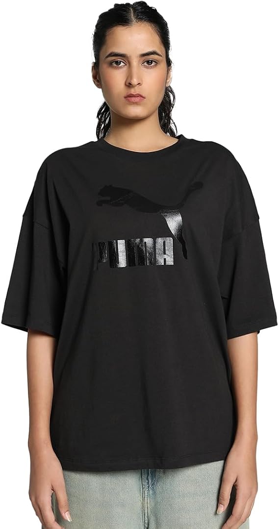 PUMA CLASSICS Oversized Logo Tee Polo Tişört Kadın