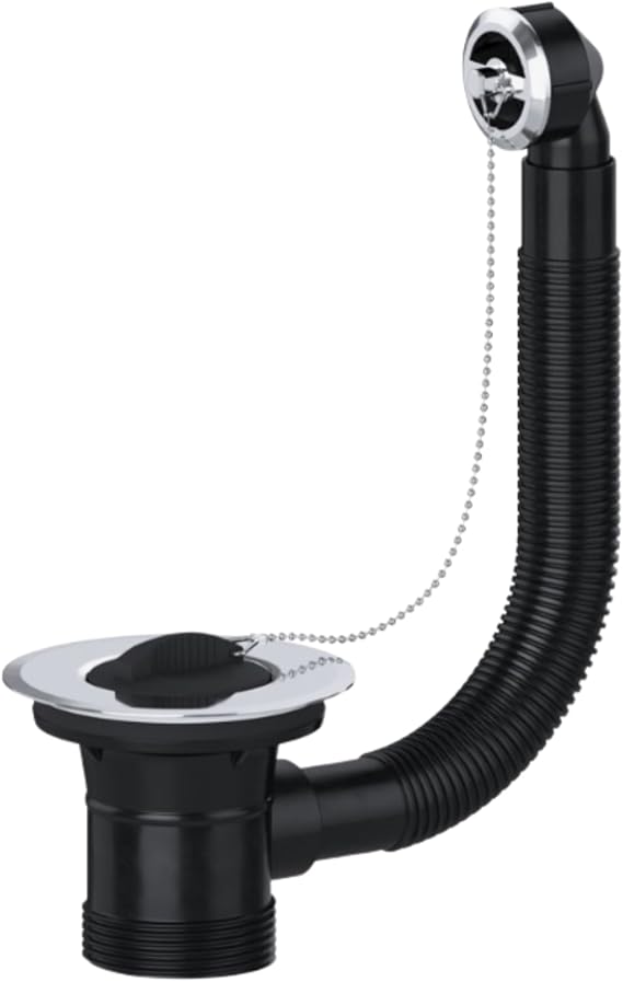 Kitchen Sink Waste Kit Plug & Chain with Overflow 40mm 1.5 Inch - Hulthor