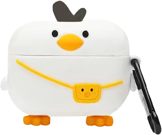 Microsonic Samsung Galaxy Buds 3 Pro Kılıf Cartoon Figürlü Silikon Crtn-Fgr-Cvcv [Galaxy Buds 3 Pro ile Uyumlu Kılıf - Beyaz - Sarı]