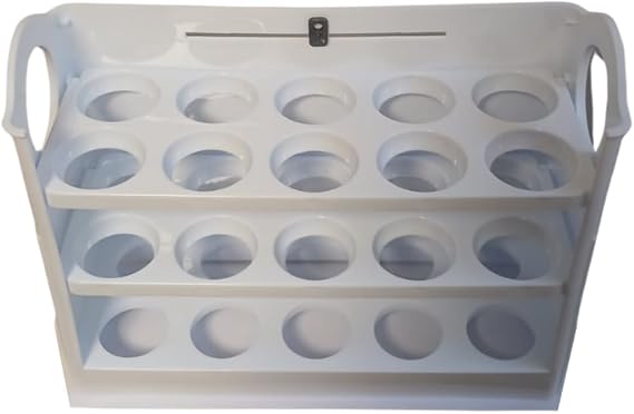 3 Katlı Yumurtalık Buzdolabı Organizeri Saklama Kabı 30 Bölmeli Raflı Yumurta Kutusu Düzenleyici (1, Beyaz)