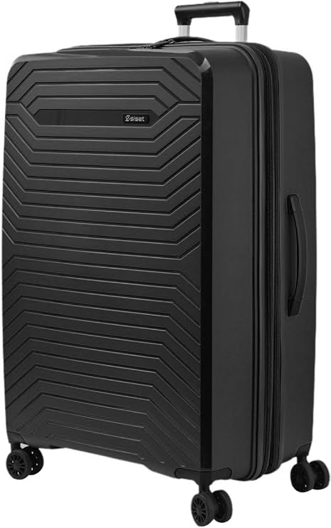 Air Nova Large Travel Suitcase (23 kg) Expandable (76 x 52 x 30/33 cm), Made of Polypropylene, 4 Silent Double Wheels and TSA Combination Lock. (Large XL), (115L), (4.5 kg), (Black)